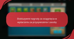 Ekskluzywne nagrody za osiągnięcia w wydarzeniu za przyspieszenia i zasoby
