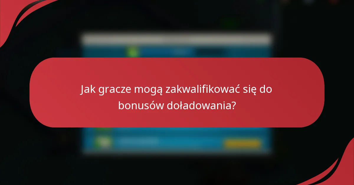 Jak gracze mogą zakwalifikować się do bonusów doładowania?