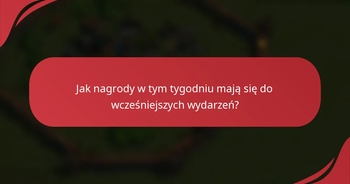 Jak nagrody w tym tygodniu mają się do wcześniejszych wydarzeń?