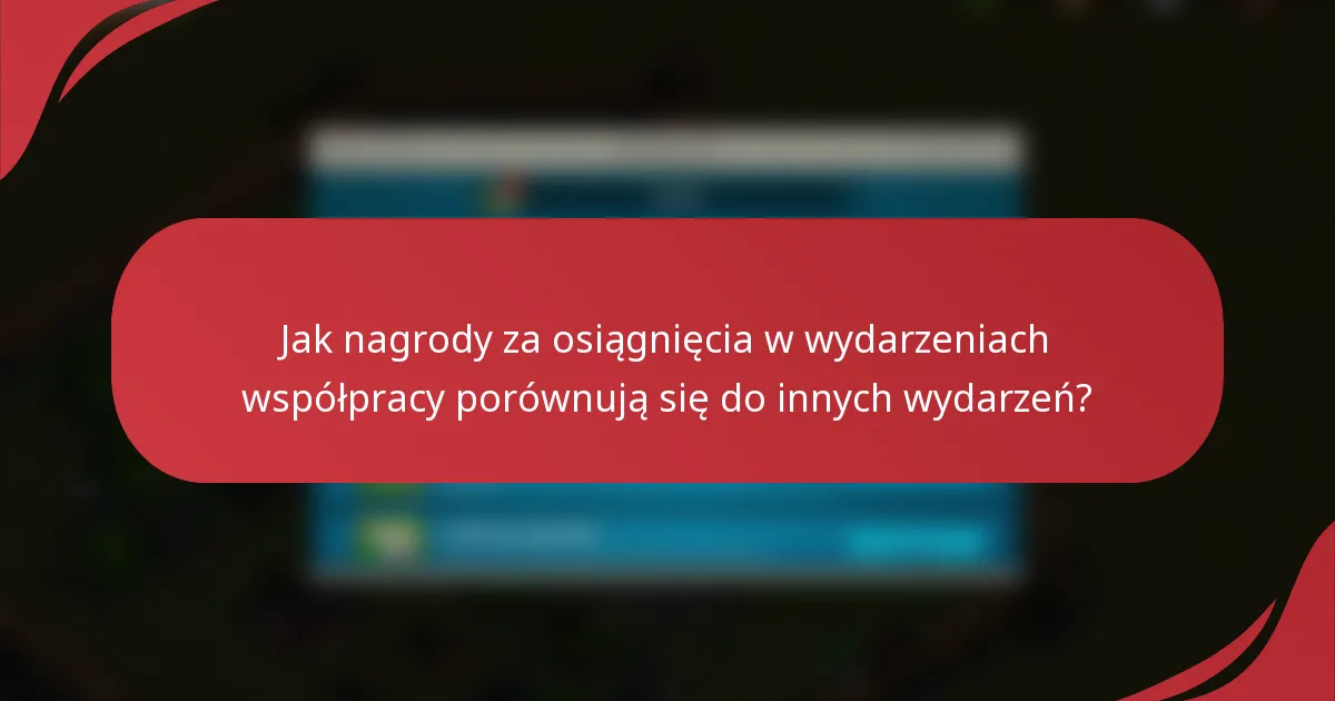 Jak nagrody za osiągnięcia w wydarzeniach współpracy porównują się do innych wydarzeń?