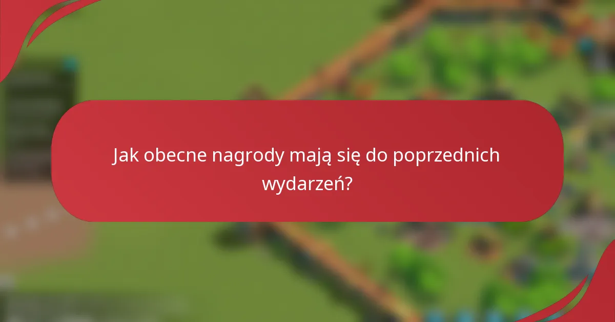 Jak obecne nagrody mają się do poprzednich wydarzeń?