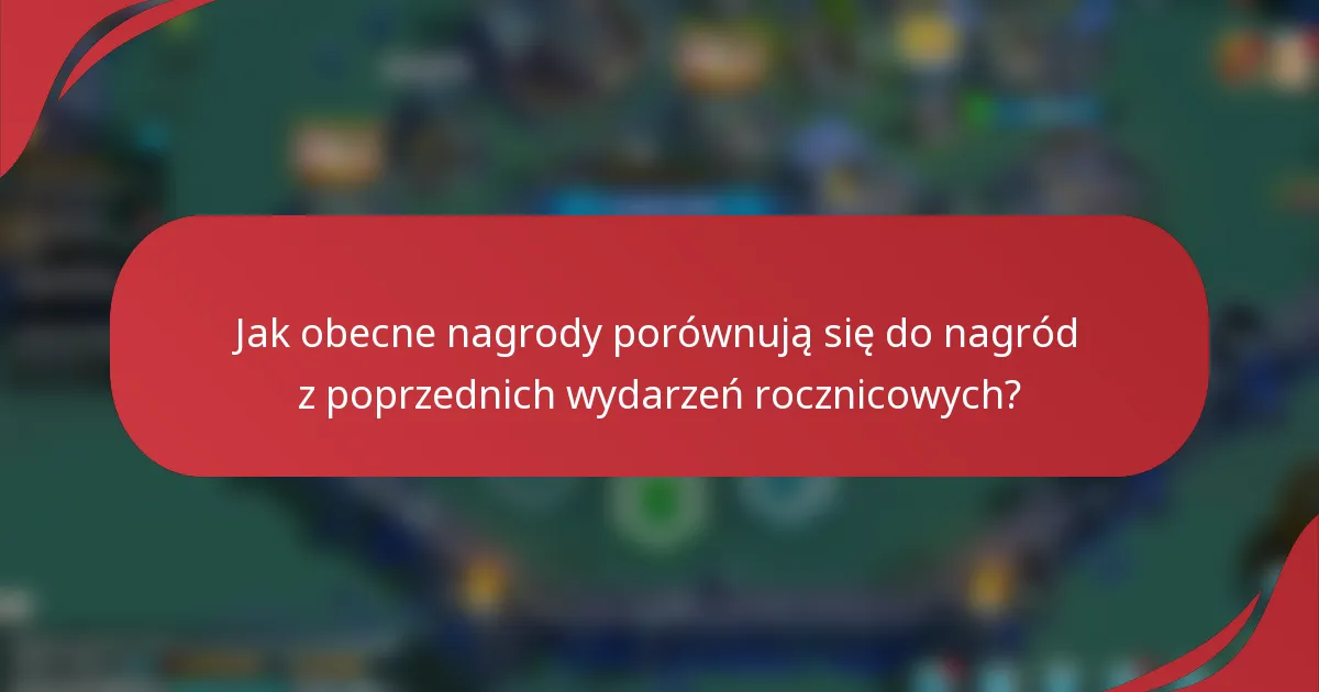 Jak obecne nagrody porównują się do nagród z poprzednich wydarzeń rocznicowych?