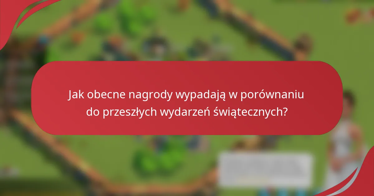 Jak obecne nagrody wypadają w porównaniu do przeszłych wydarzeń świątecznych?