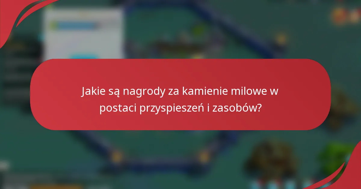 Jakie są nagrody za kamienie milowe w postaci przyspieszeń i zasobów?