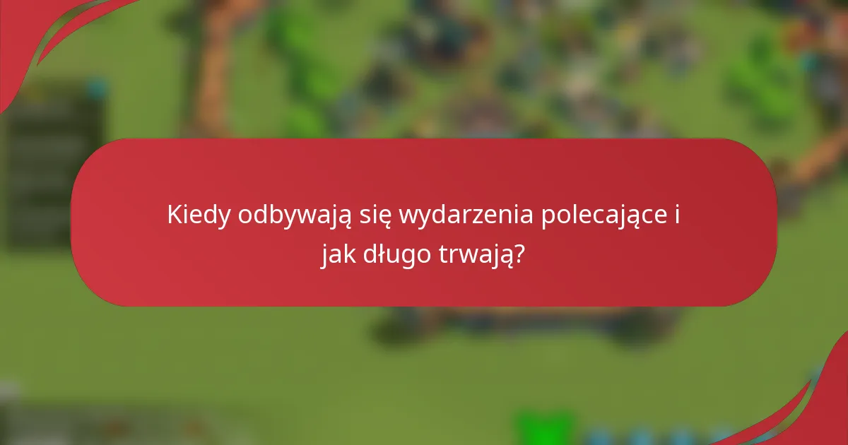 Kiedy odbywają się wydarzenia polecające i jak długo trwają?